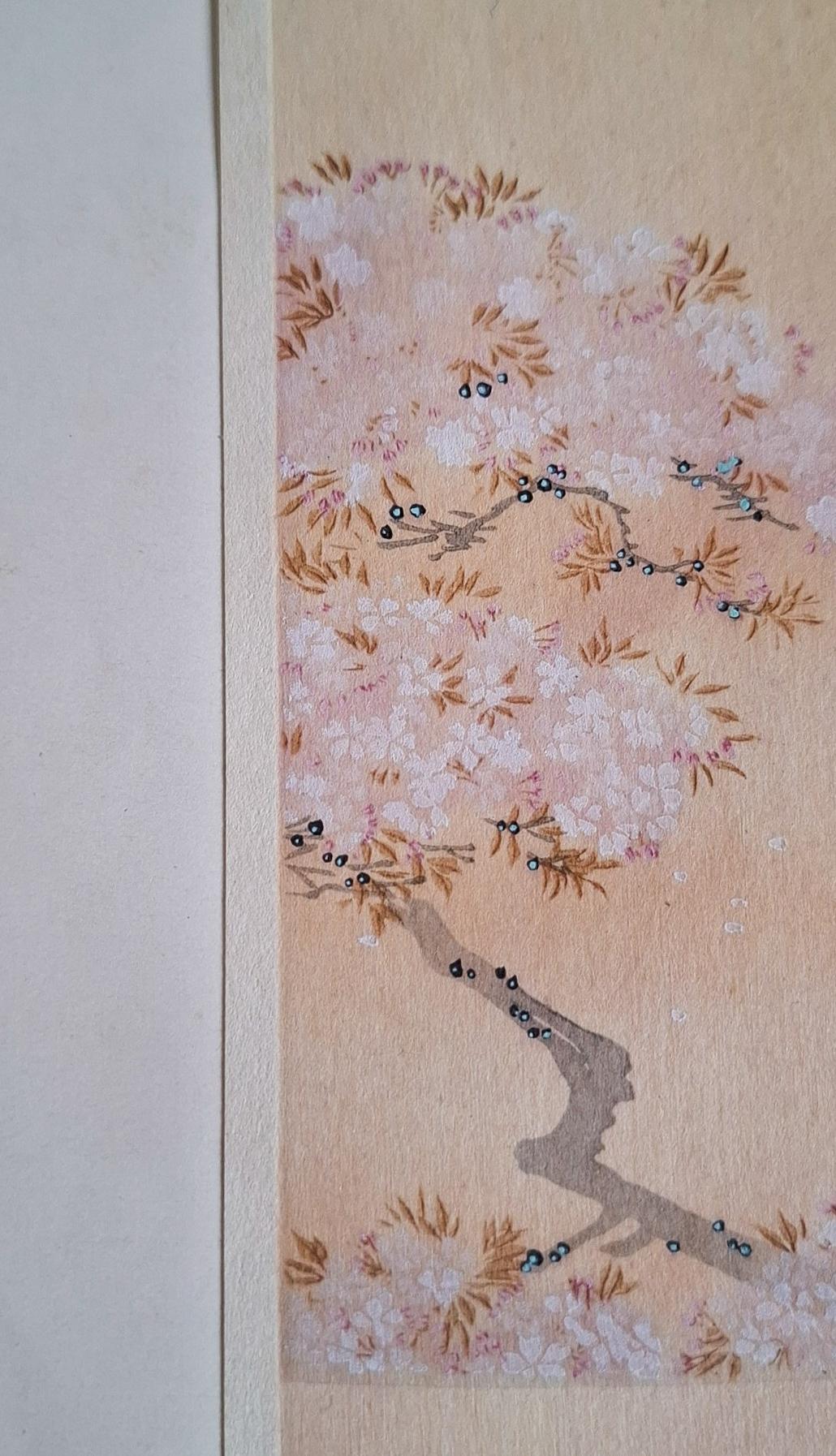 Xilografia "Vista sui fiori di Ciliegio" | Shibata Zeshin