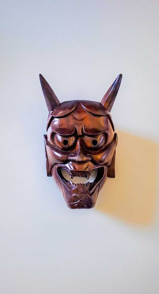 Antica maschera Hannya in legno