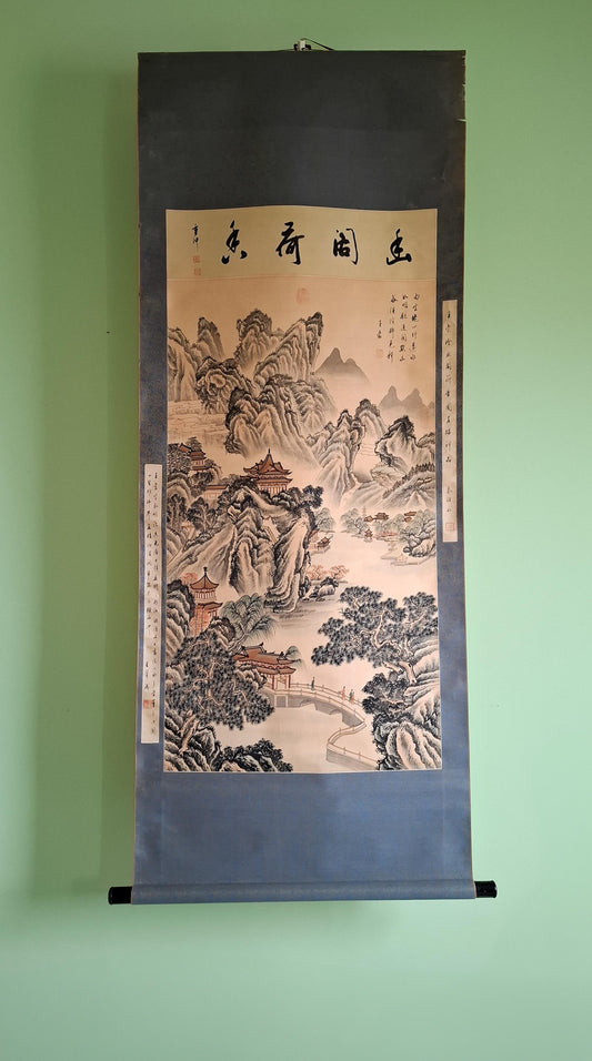Kakemono con paesaggio