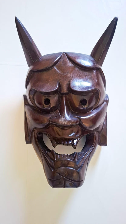 Antica maschera Hannya in legno